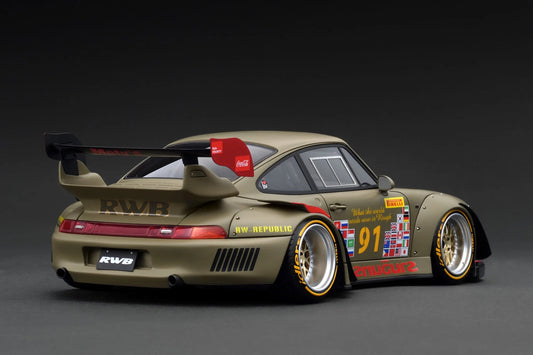 Ignition Model Porsche 993 RWB "Khaki" Matte Green 1:18