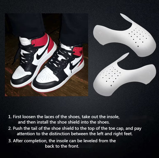 5 Pairs Shoe Crease Protectors, Anti-Wrinkle Toe Box Shield Covers, Adjustable & Reusable Force Fields for Sneaker Care