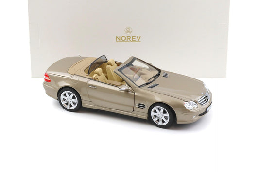 Norev 2003 Mercedes-Benz SL 500 R230 Convertible Travertine Beige 1:18