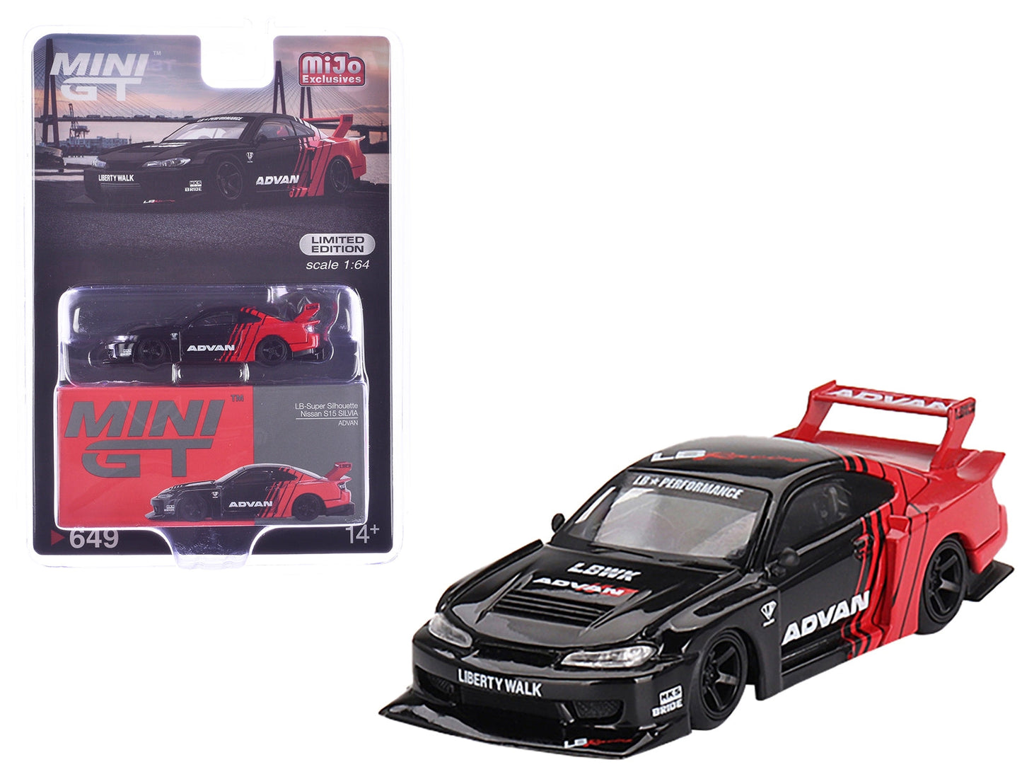 Mini GT Nissan S15 Silvia LBWK ADVAN 1:64 Diecast