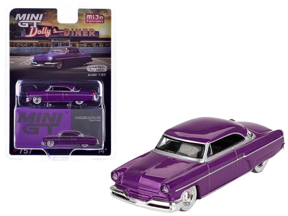 Mini GT 1954 Lincoln Capri Hot Rod Purple 1:64 Diecast