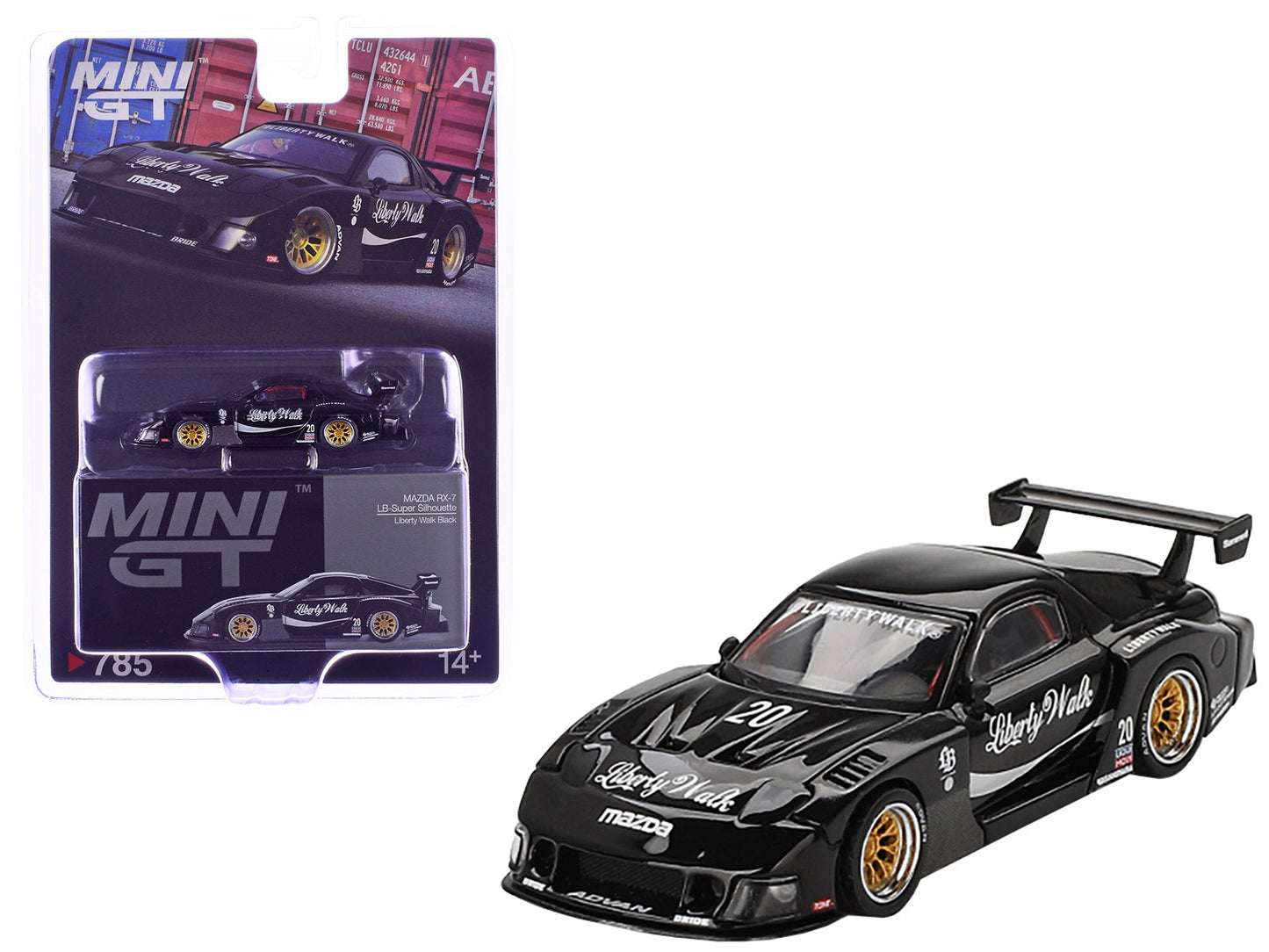 Mini GT Mazda RX-7 LB-Super Silhouette Black 1:64