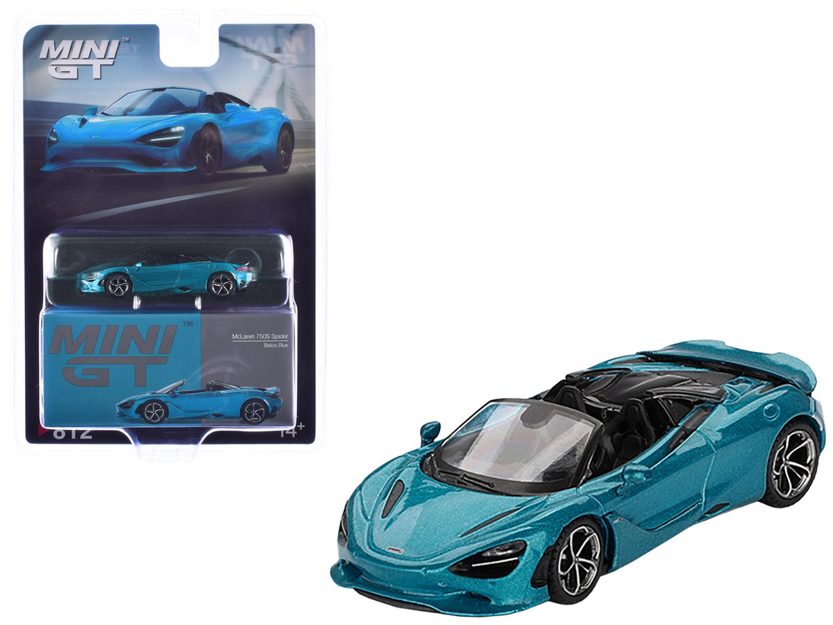 Mini GT McLaren 750S Spider Belize Blue 1:64