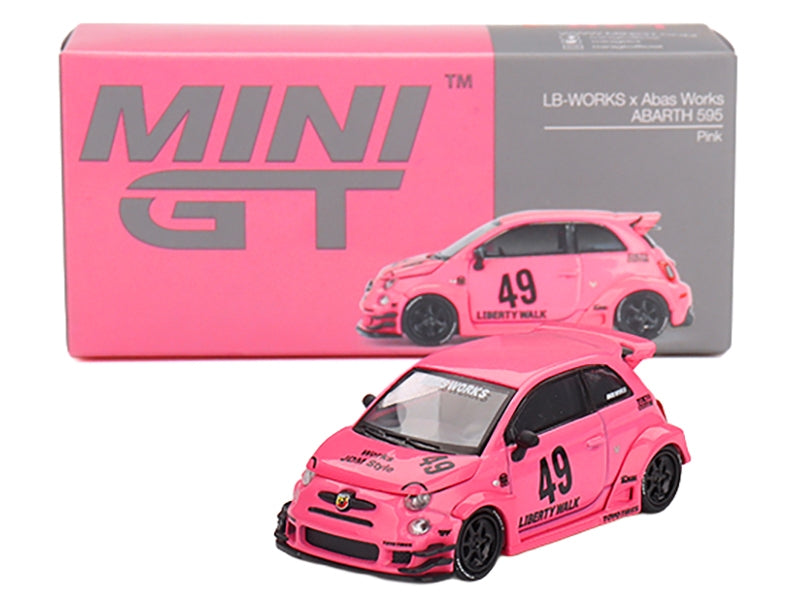 Mini GT Abarth 595 #49 LB-Works Pink 1:64