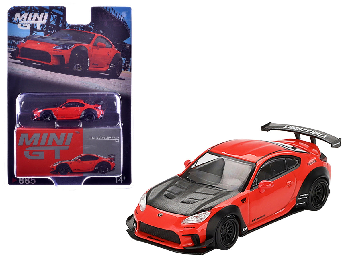 Mini GT Toyota GR86 LB-Nation Red Carbon 1:64