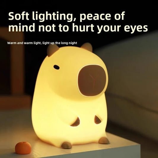 Masaverse Capybara LED Night Light | Silicone Desk Lamp — Home Decor Gift