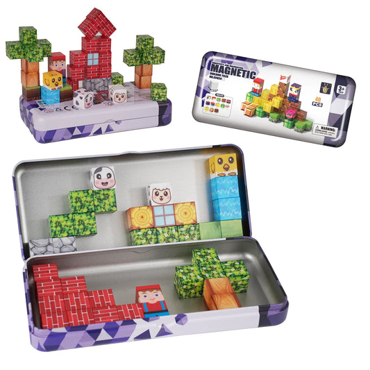 Masaverse Magnetic Cube Building Blocks Set | 40-Piece STEM Sensory Toy — Kids Gift