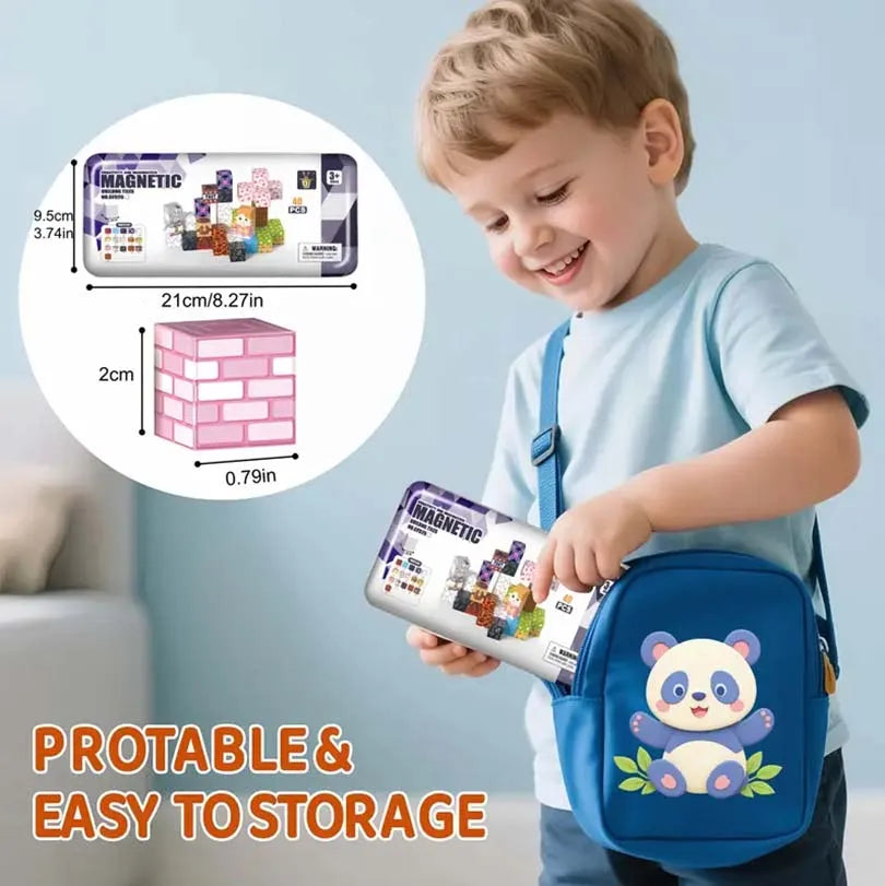 Masaverse Magnetic Cube Building Blocks Set | 40-Piece STEM Sensory Toy — Kids Gift