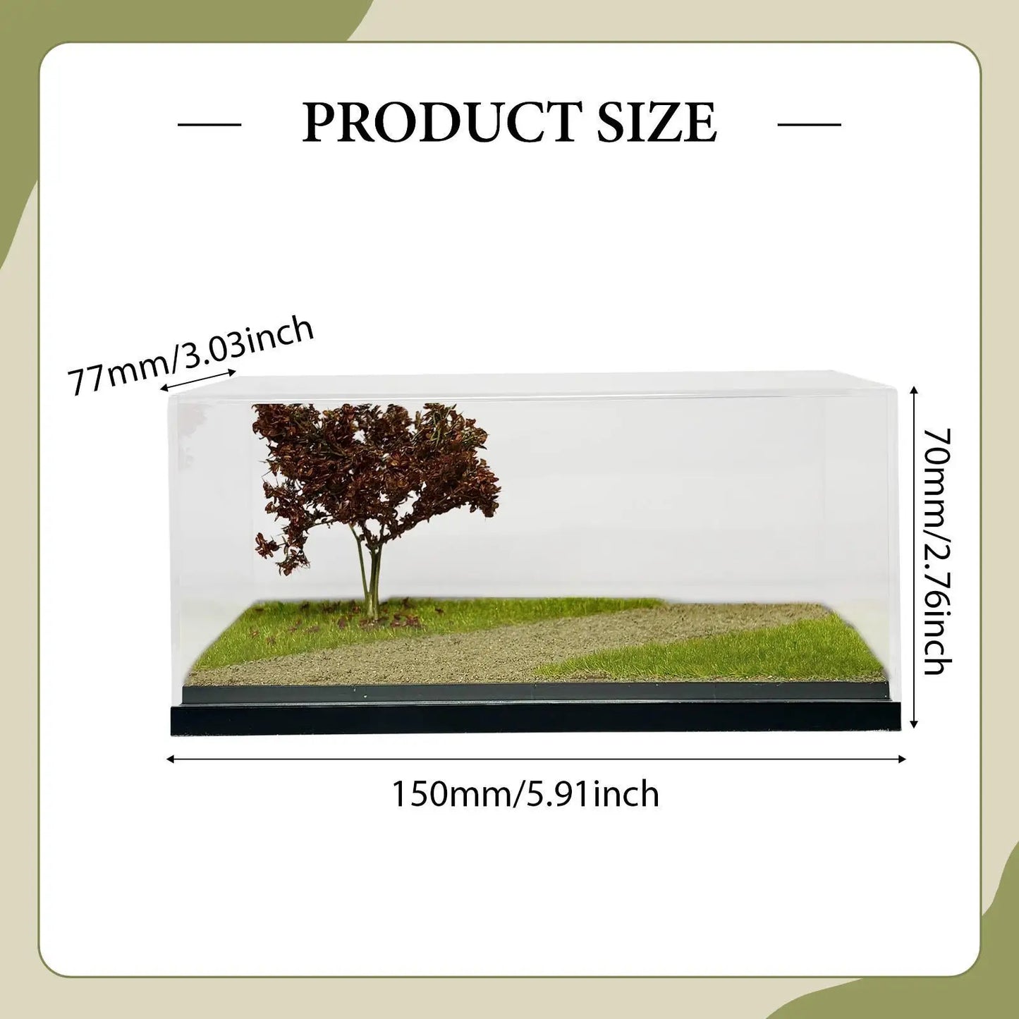 1:64 Diecast Display Case Protector | Sandy Landscape Scene Showcase for Hot Wheels & Matchbox