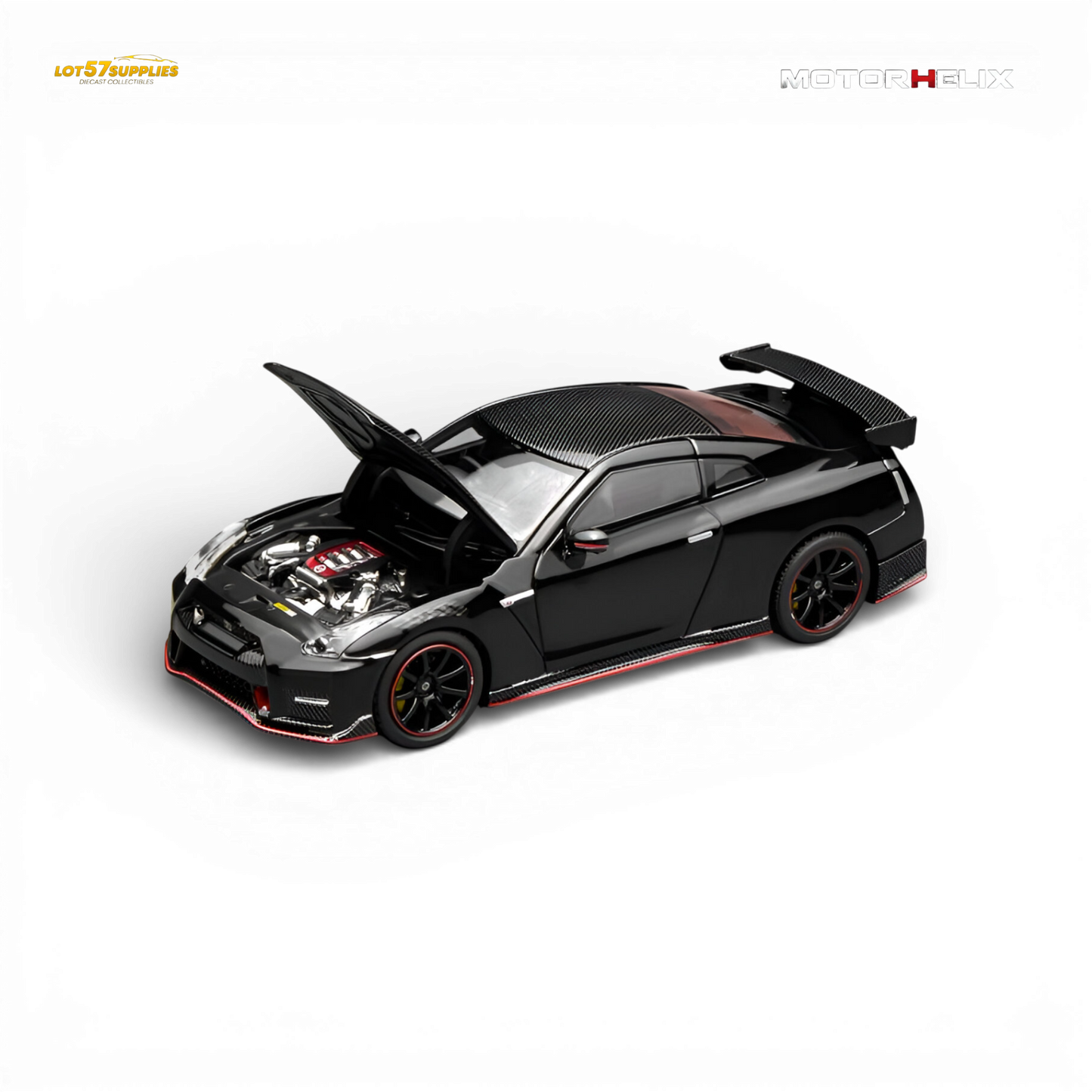 (Pre-Order) MOTORHELIX Nissan GT-R NISMO R35 2022 - Meteor Black 1:64