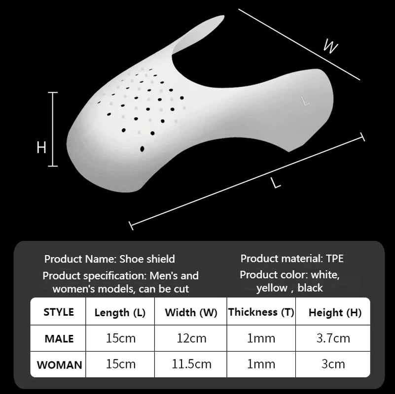 5 Pairs Shoe Crease Protectors, Anti-Wrinkle Toe Box Shield Covers, Adjustable & Reusable Force Fields for Sneaker Care