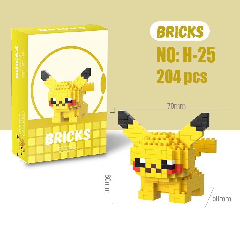 Pokemon Building Blocks Pokémon Gengar Action Cartoon Character Pikachu Charizard Model Building Block for Boys Birthday Gifts