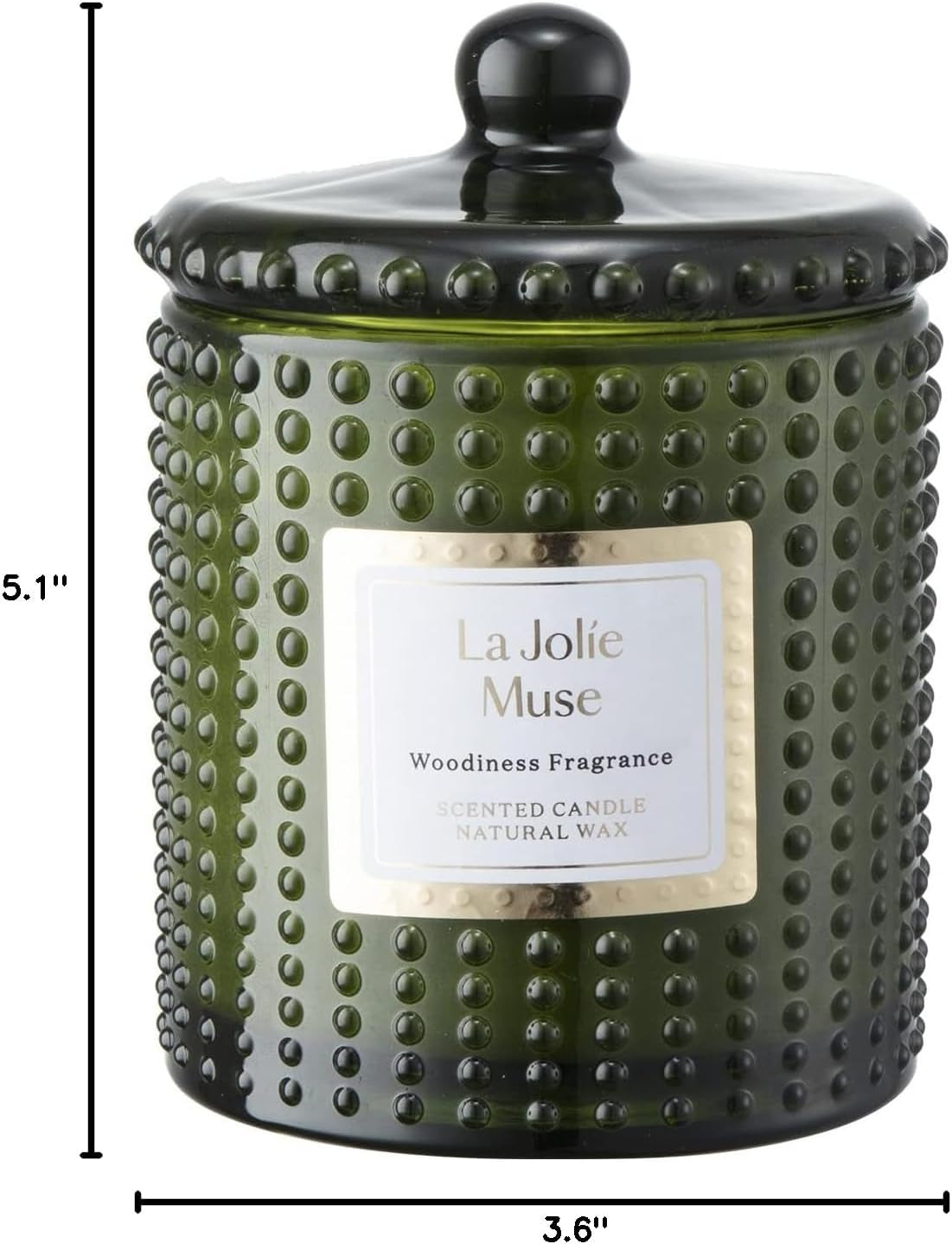 LA JOLIE MUSE Scented Candles, Holiday Candles for Home Scented, Woodiness Fragrance, Natural Soy Wax Candles, 75 Hours Long Burning, 10Oz