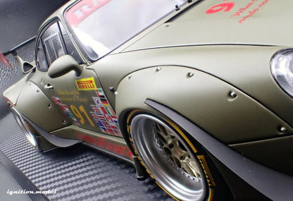 Ignition Model Porsche 993 RWB "Khaki" Matte Green 1:18