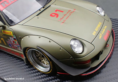 Ignition Model Porsche 993 RWB "Khaki" Matte Green 1:18