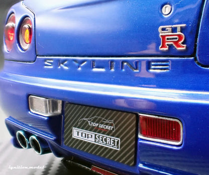 Ignition-Model Nissan Skyline GT-R R34 (BNR34) Top Secret 34GT-R RHD Blue Metallic 1:18