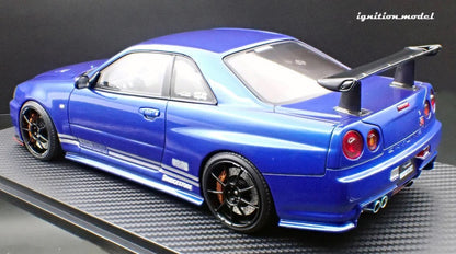 Ignition-Model Nissan Skyline GT-R R34 (BNR34) Top Secret 34GT-R RHD Blue Metallic 1:18