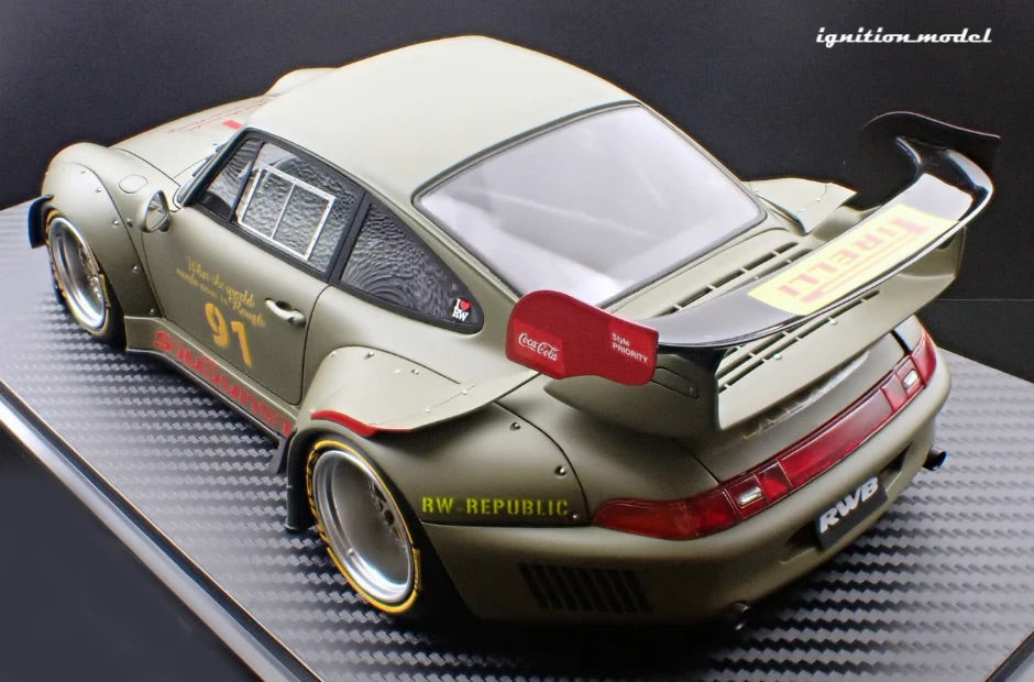 Ignition Model Porsche 993 RWB "Khaki" Matte Green 1:18