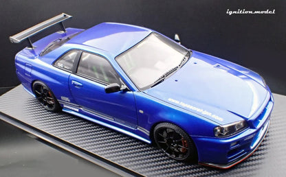 Ignition-Model Nissan Skyline GT-R R34 (BNR34) Top Secret 34GT-R RHD Blue Metallic 1:18