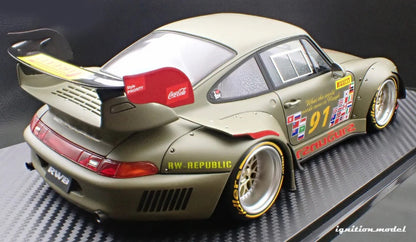 Ignition Model Porsche 993 RWB "Khaki" Matte Green 1:18