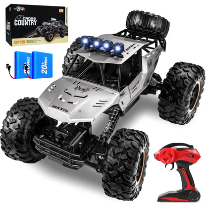 1:12 Large RC Cars,4Wd Large Remote Control Monster Truck 2.4 Ghz Alloy RC Cars for Kids Adults Aged 6 + Birthday Gifts (Silver)