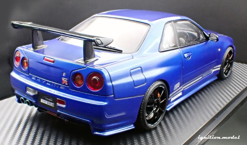 Ignition-Model Nissan Skyline GT-R R34 (BNR34) Top Secret 34GT-R RHD Blue Metallic 1:18