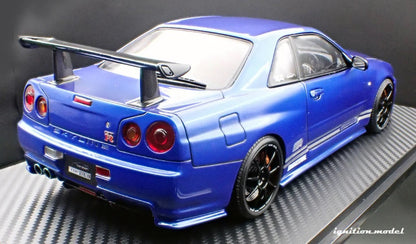 Ignition-Model Nissan Skyline GT-R R34 (BNR34) Top Secret 34GT-R RHD Blue Metallic 1:18