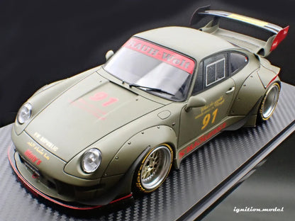 Ignition Model Porsche 993 RWB "Khaki" Matte Green 1:18