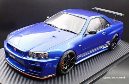 Ignition-Model Nissan Skyline GT-R R34 (BNR34) Top Secret 34GT-R RHD Blue Metallic 1:18