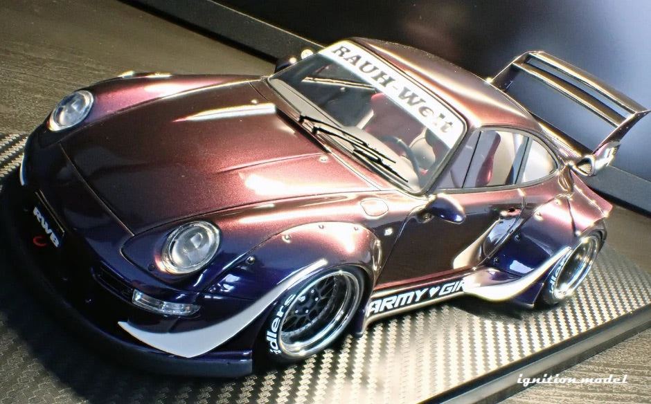 Ignition Model Porsche 993 RWB "Army Girl" Purple Metallic 1:18