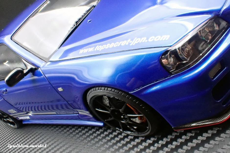 Ignition-Model Nissan Skyline GT-R R34 (BNR34) Top Secret 34GT-R RHD Blue Metallic 1:18