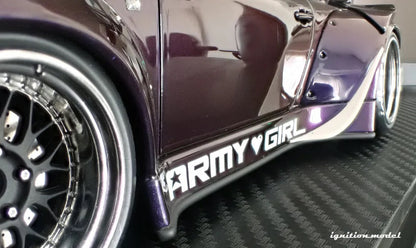 Ignition Model Porsche 993 RWB "Army Girl" Purple Metallic 1:18