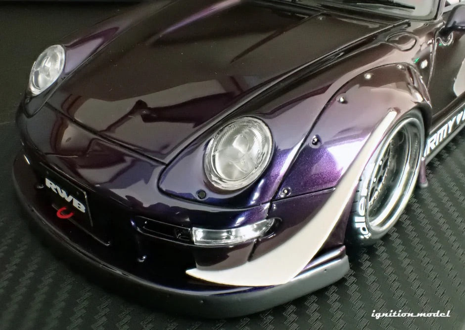 Ignition Model Porsche 993 RWB "Army Girl" Purple Metallic 1:18