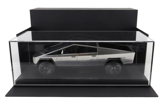 Top Marques Tesla Cybertruck Argent Maquette 1:18 AVEC VITRINE