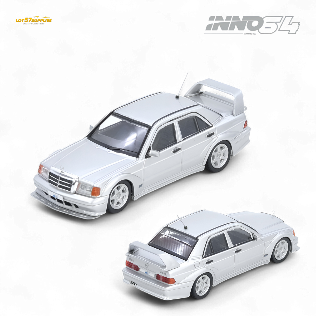 INNO64 Mercedes-Benz 190E Silver 1:64 Diecast