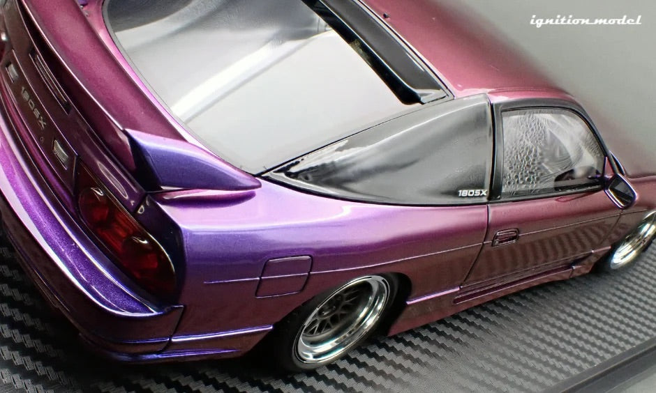 Ignition-Model Nissan 180SX Type X RPS13 Midnight Purple w/ Black Mesh Wheels 1:18