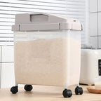 Large Airtight 20Lb Rice Container Food Storage Cereal Container Pet Dog Food Container with Wheels + Hot Dog Storage for Fridge