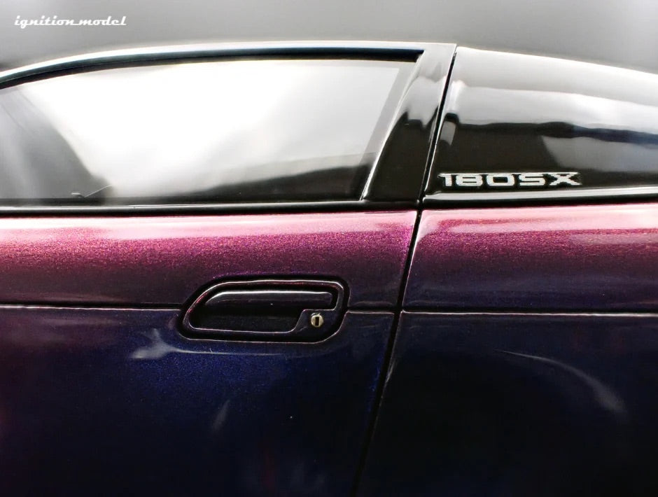 Ignition-Model Nissan 180SX Type X RPS13 Midnight Purple w/ Black Mesh Wheels 1:18