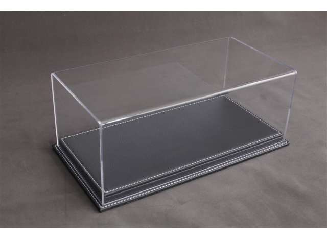 Atlantic Case Mulhouse Premium Acrylic Display Case w/ Anthracite Leather Base w/ White Stitching 1:18