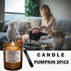 Scented Candle, Pure Natural Organic Soy Wax Candle Jar 40H Burn Time Aromatherapy Fall Candles for Home Scented Essential Halloween Decorations Gift, Pumpkin Spice 7.8OZ