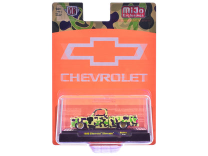 1980 Chevrolet Silverado Pickup Truck Camouflage Limited Edition to 7480 pieces Worldwide 1/64 Diecast Model Car by M2 Machines