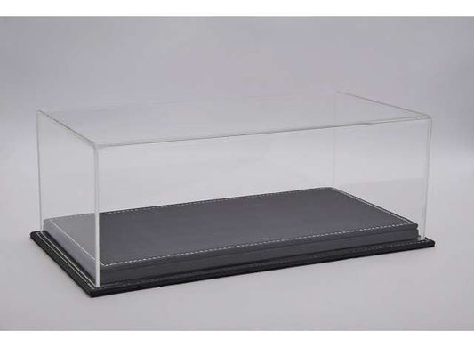 Atlantic Case Mulhouse Premium Acrylic Display Case w/ Black Carbon Leather Base w/ White Stitching 1:18