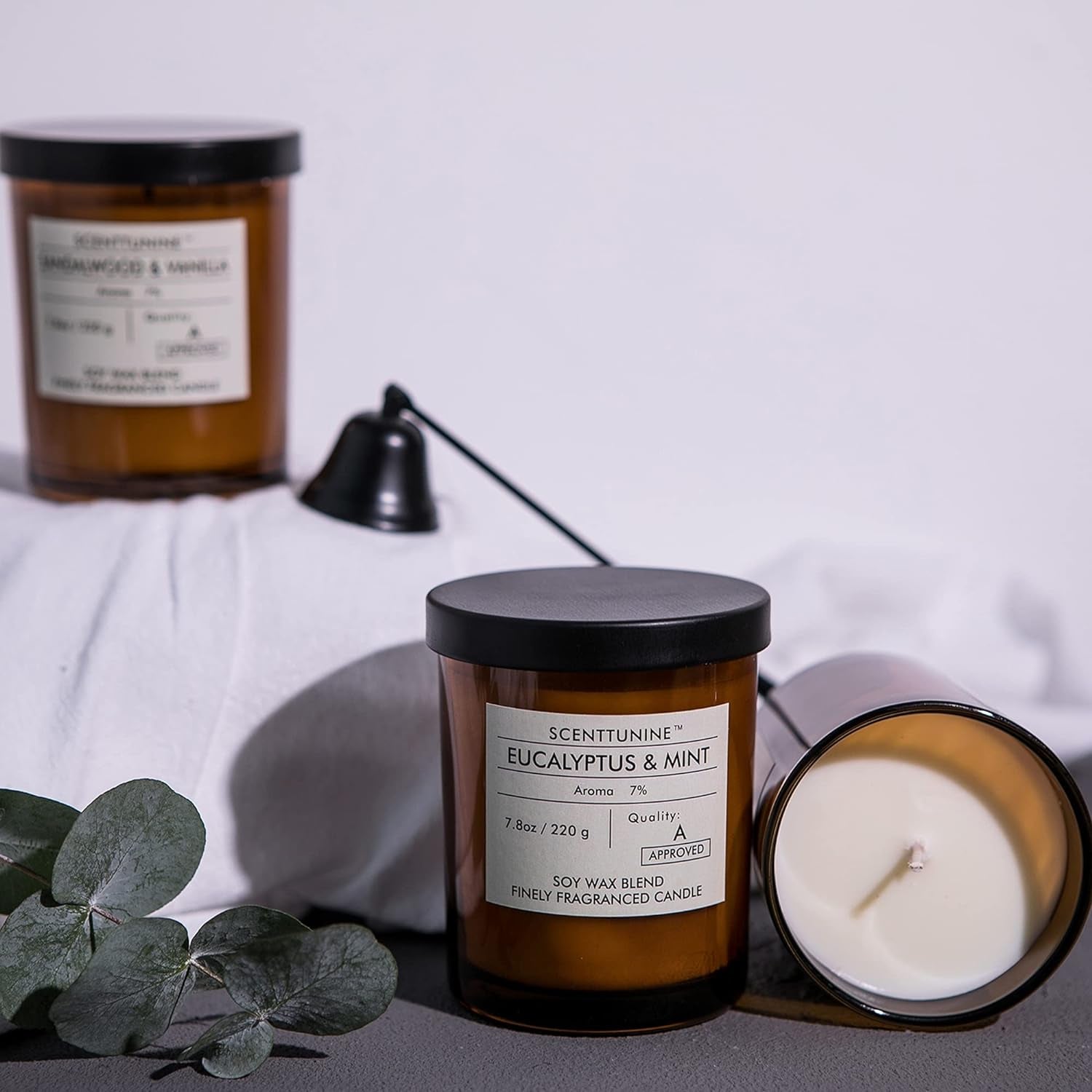 Scented Candle, Pure Natural Organic Soy Wax Candle Jar 40H Burn Time Aromatherapy Fall Candles for Home Scented Essential Halloween Decorations Gift, Pumpkin Spice 7.8OZ