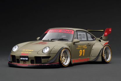 Ignition Model Porsche 993 RWB "Khaki" Matte Green 1:18