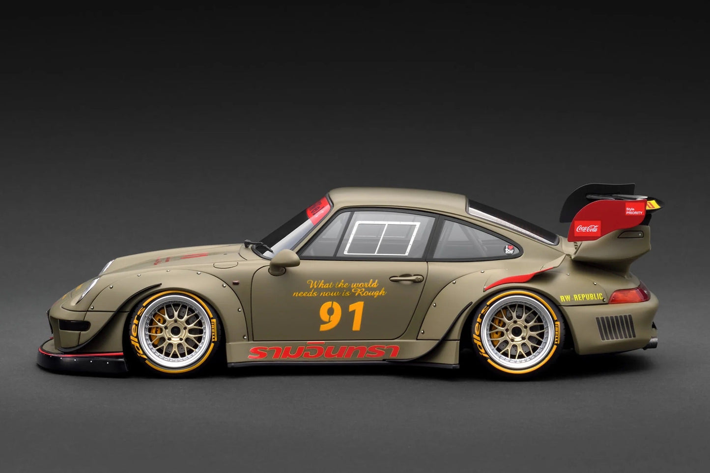 Ignition Model Porsche 993 RWB "Khaki" Matte Green 1:18