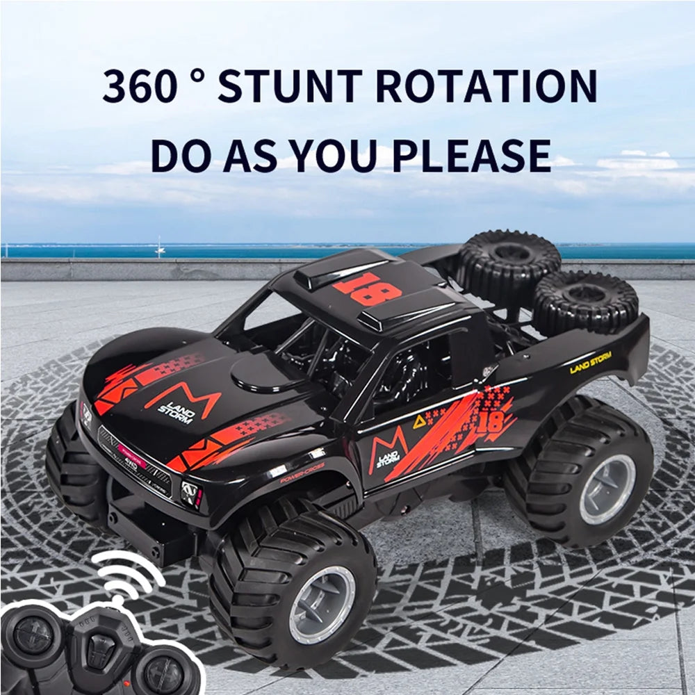 Amphibious Remote Control Car Truck Toys, 1:16 All Terrain 4WD Off-Road RC Car Waterproof, RC Monster Truck for Boys/Girls, Kids Pool Toys Gifts, Red , 2 Batteries