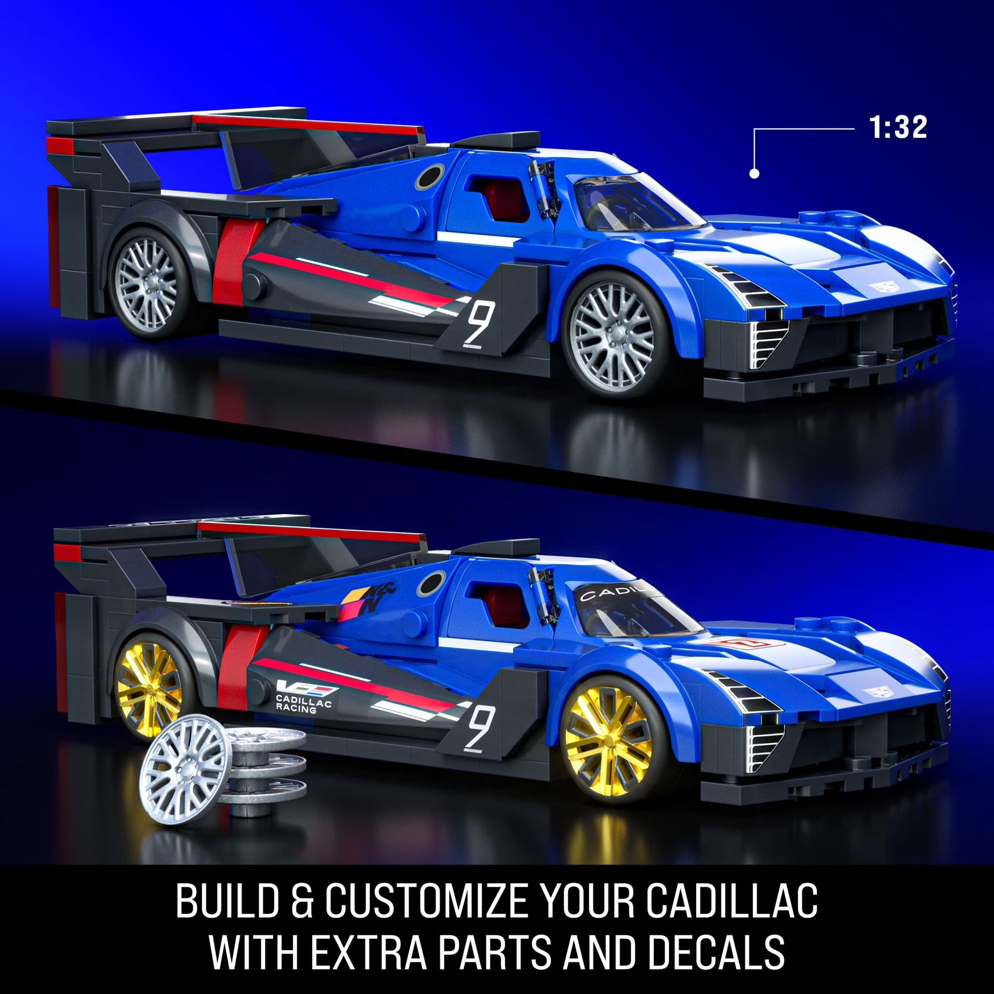 Hot Wheels Cadillac Project GTP Hypercar Building Toy Kit (236 Pieces), for Collectors