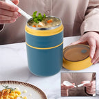 Vacuum Insulated Food Jar for Kids with Foldable Spoon,24 Oz Stainless Steel Thermal Food Container Food Thermos Soup Cup