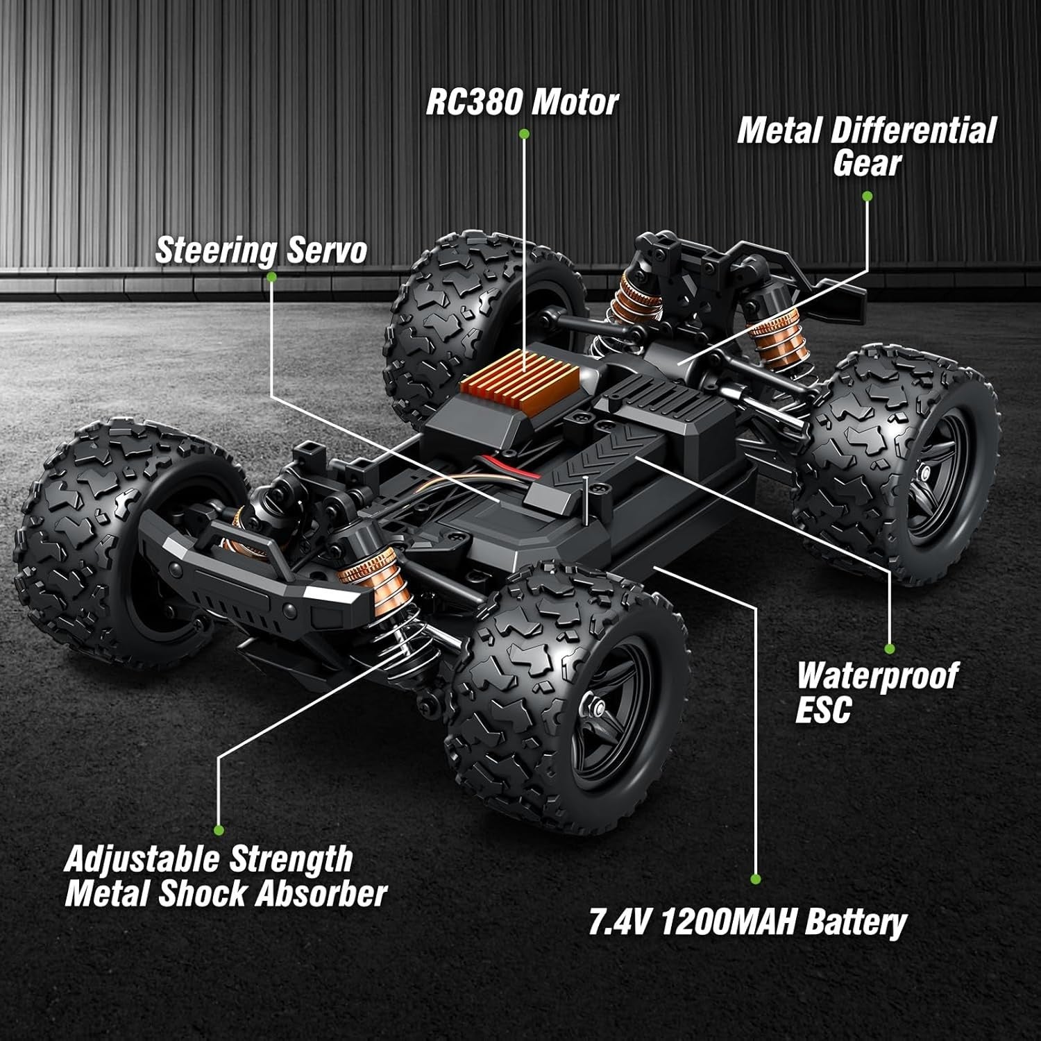 1/18 Brushless RC Cars for Adults Fast + Mph, RC Trucks 4X4 Offroad Waterproof