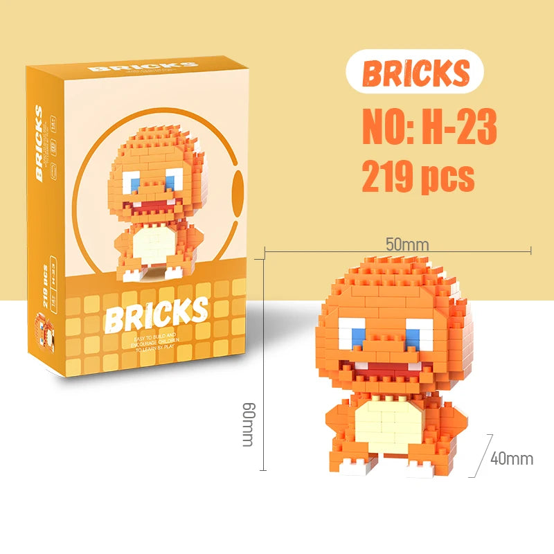 Pokemon Building Blocks Pokémon Gengar Action Cartoon Character Pikachu Charizard Model Building Block for Boys Birthday Gifts